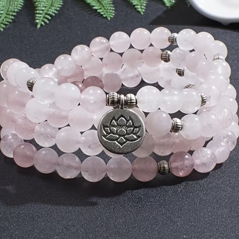 LOVE Genuine Rose Quartz Mala -Reiki Charged - Picture 5 of 5